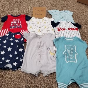 7 Rompers size 3-6 months